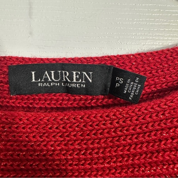 Lauren Ralph Lauren metallic red dolman sleeve sweater, sz PS, fall, holidays - Picture 3 of 10